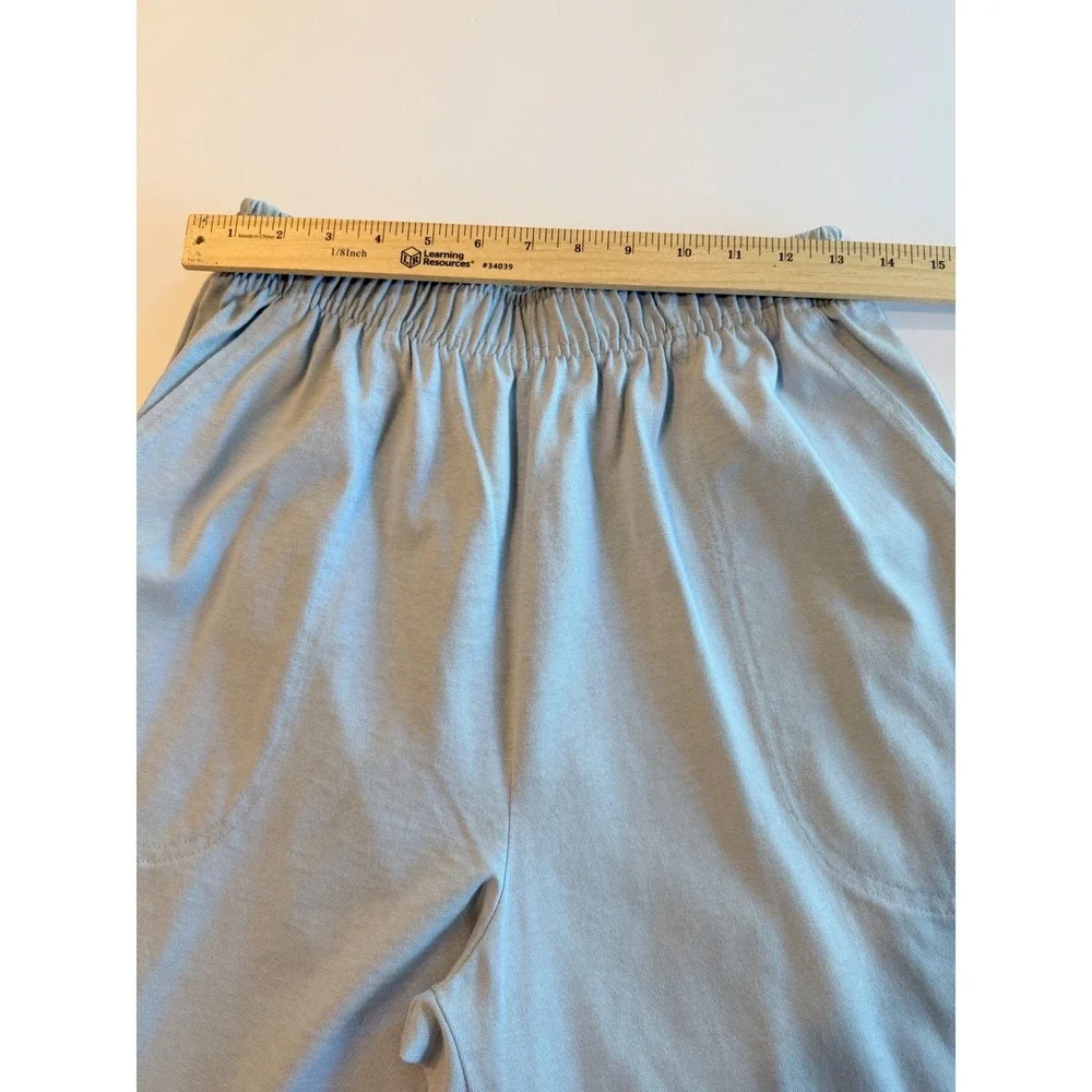 Hunt Club Womens Vintage 2 Piece Vest and Pants Set Blue Black Stripe Large